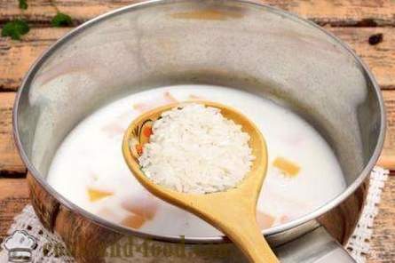 Calabaza gachas de arroz con leche