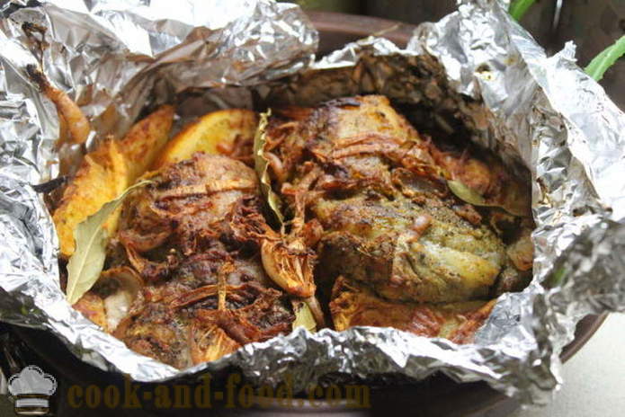 Asado de cerdo con las naranjas en la hoja - como hornear svninu en el horno por un pedazo sabroso, paso a paso las fotos de la receta