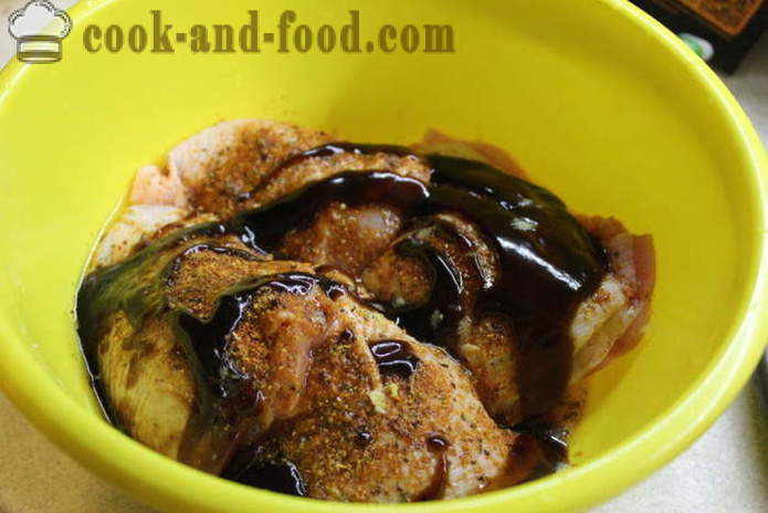 Pollo en salsa teriyaki en el horno - la forma de cocinar el pollo teriyaki, un paso a paso de la receta fotos