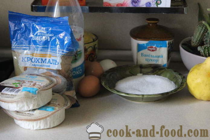 Pastel de vainilla con peras y queso en moldes - Cómo cocinar un pastel de requesón y peras en el hogar, paso a paso las fotos de la receta