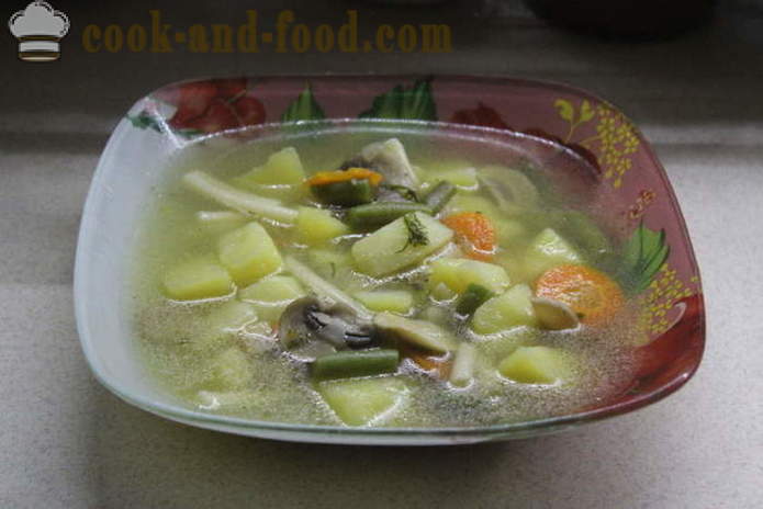 Sopa de verduras sin carne con judías verdes - cómo cocinar una sopa de verduras en casa, paso a paso las fotos de la receta