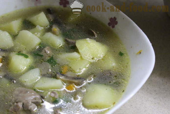 Sopa con el hígado de pollo - cómo cocinar la sopa con el hígado, un paso a paso de la receta fotos