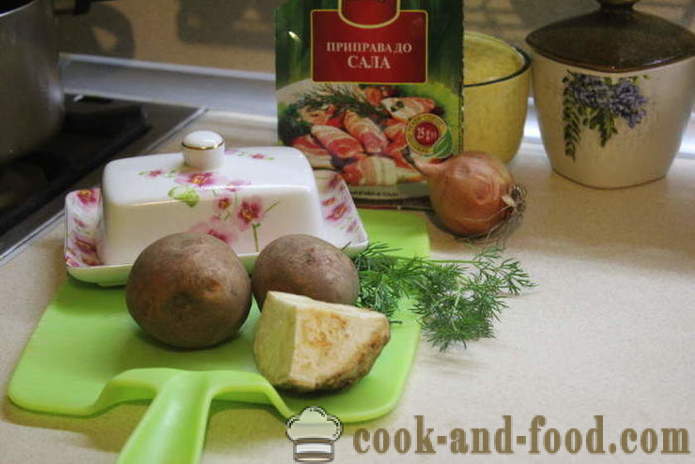 Las patatas, puré de patatas con apio y cebollas - cómo hacer puré de patatas con cebolla y el apio, un paso a paso de la receta fotos
