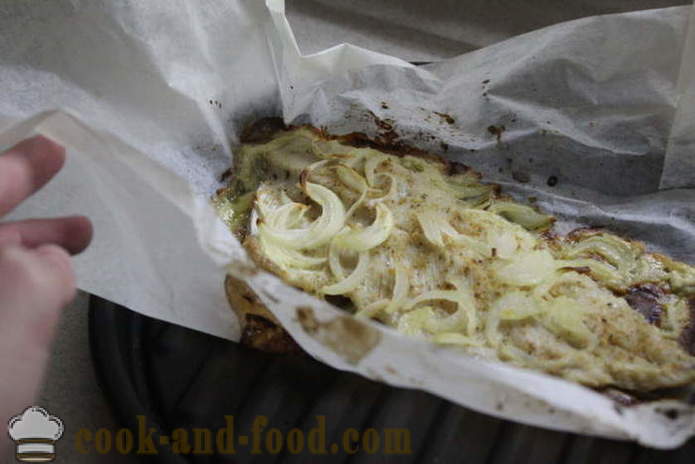 Filete de Pike en el horno con cebolla y crema - cómo cocinar un delicioso filete de lucio, paso a paso las fotos de la receta