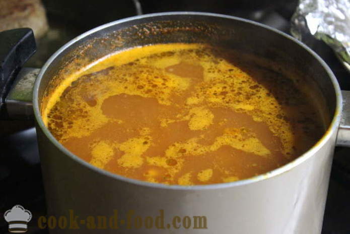 Sopa de patatas con albóndigas y la pasta de tomate - cómo cocinar sopa de tomate con albóndigas, con un paso a paso las fotos de la receta
