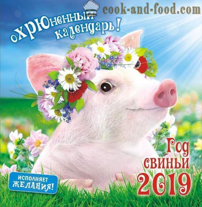 Calendario 2019 en el año del cerdo con imágenes - Descargar gratis el calendario de Navidad con los cerdos y jabalíes