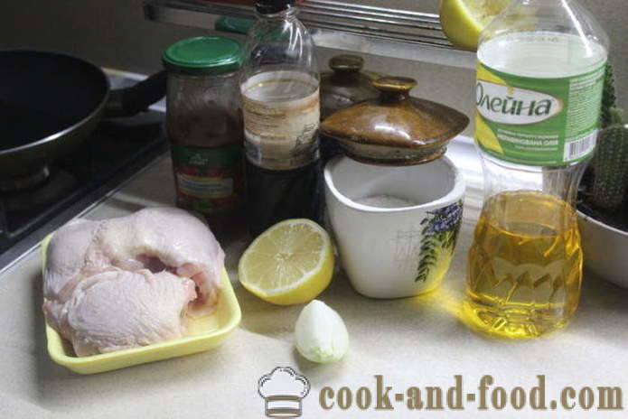 Muslos de pollo al horno en la manga - como un deliciosos muslos de pollo al horno en salsa de soja, un paso a paso de la receta fotos