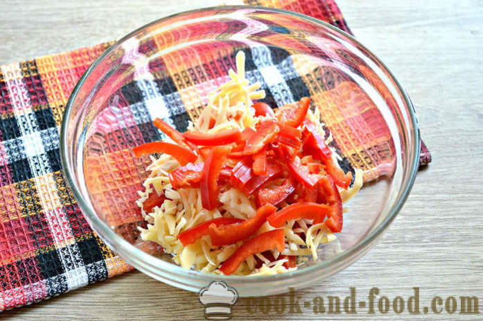 Ensalada de queso con tomates cherry, huevo y zanahoria en coreano - ¿Cómo hacer ensalada de queso, un paso a paso de la receta fotos