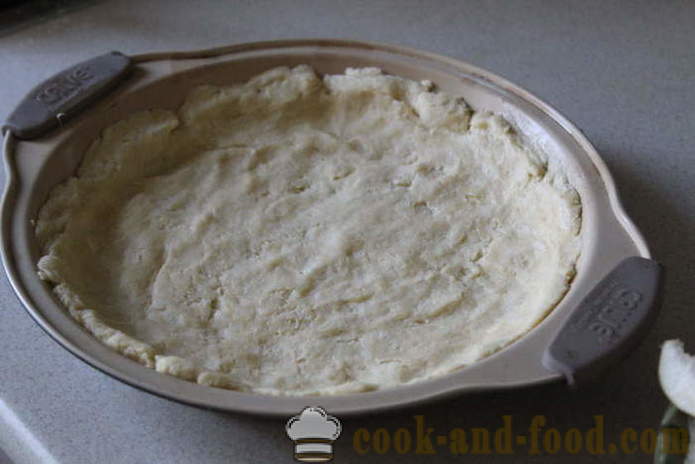 Pera masa de tarta - cómo hacer un pastel con las peras, las natillas y soufflé en el horno, con un paso a paso las fotos de la receta