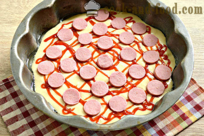 Pizza hecha en casa en una masa sin levadura - cómo preparar una pizza rápida en una pizzería, un paso a paso de la receta fotos