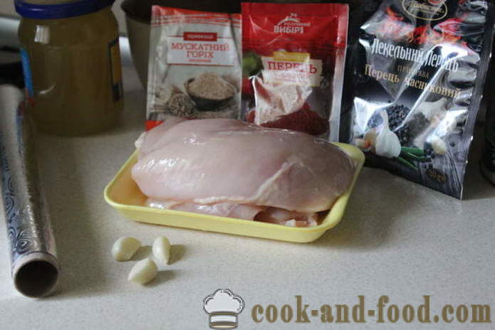 Pechuga de pollo a casa de pastrami en papel - cómo hacer un pollo de pastrami en el horno, con un paso a paso las fotos de la receta