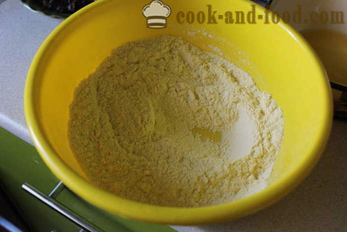 Pastel de la dieta con las fechas de harina de maíz - Cómo cocinar un pastel con leche y la harina de maíz, con un paso a paso las fotos de la receta
