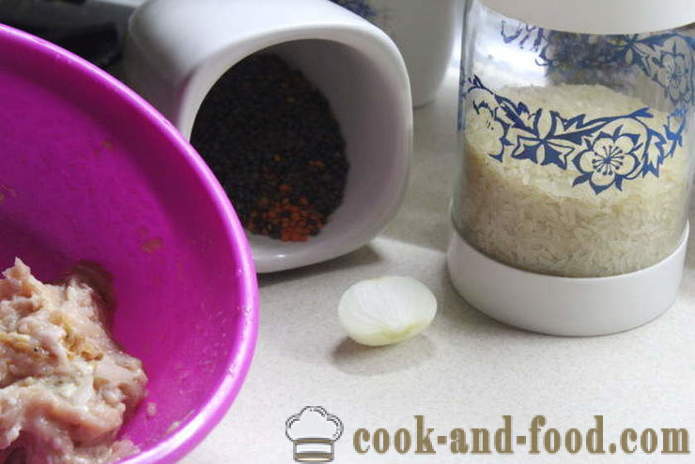 Pilaf con lentejas, arroz y carne de pollo - cómo cocinar el arroz pilaf de pollo y lentejas, con un paso a paso las fotos de la receta