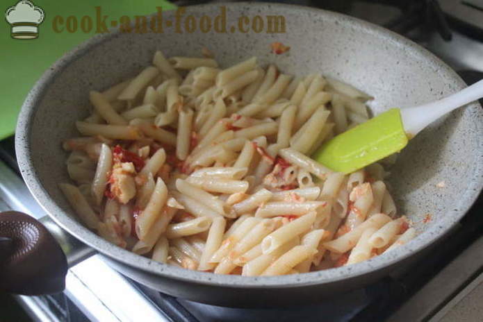 Pasta italiana con tomate y peces - cómo cocinar pasta con pescado y tomate, un paso a paso de la receta fotos