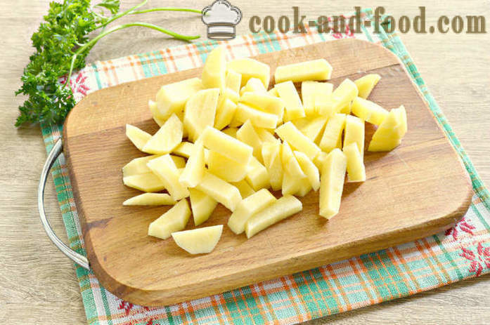 Patatas con setas en crema agria - la forma de cocinar las setas con patatas y crema agria en una sartén, con un paso a paso las fotos de la receta