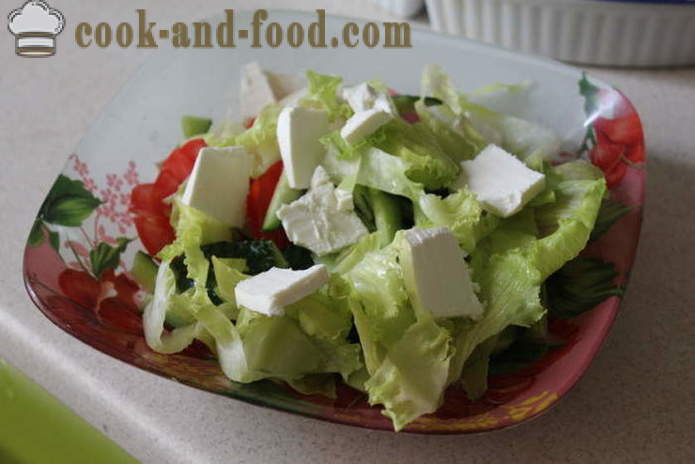 Ensalada de vegetales con queso feta - cómo preparar una ensalada con queso feta y verduras, con un paso a paso las fotos de la receta