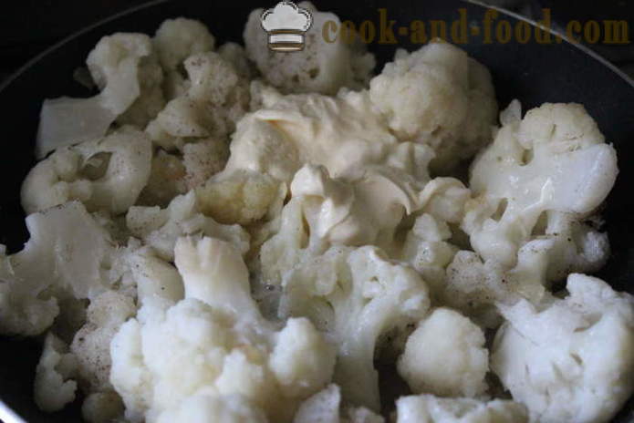 Coliflor delicioso con crema - cómo cocinar un delicioso coliflor en una sartén, con un paso a paso las fotos de la receta