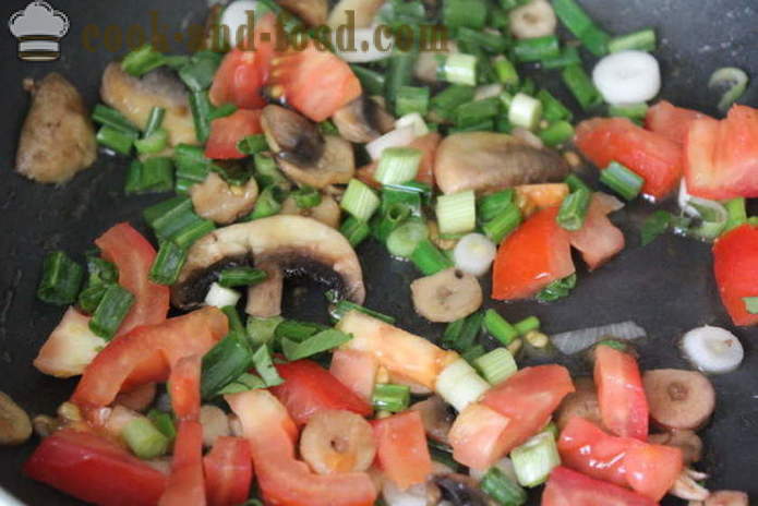 Pasta con tomate, albahaca y setas - cómo cocinar una pasta de hongos con albahaca y tomates, un paso a paso de la receta fotos