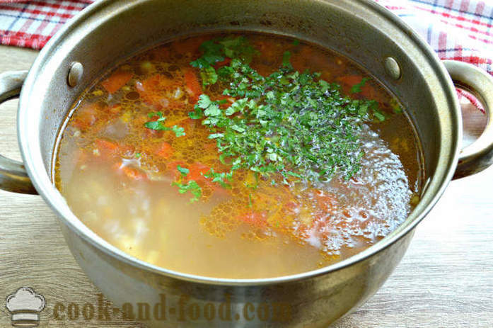 Sopa con los guisantes en lata y la col - cómo cocinar sopa de repollo y guisantes, un paso a paso de la receta fotos