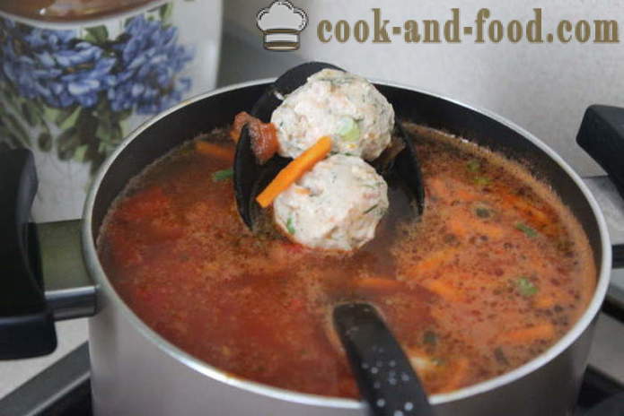 Sopa de habas con albóndigas - cómo cocinar sopa de frijoles y albóndigas, un paso a paso de la receta fotos