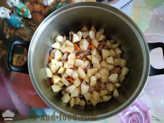 Estofado de ternera con patatas y calabacines - cómo cocinar un delicioso guiso de verduras con calabacín, un paso a paso de la receta fotos