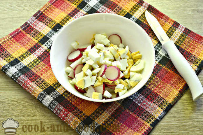 Ensalada con los rábanos y ruibarbo - Cómo hacer una ensalada de rábano y el ruibarbo, un paso a paso de la receta fotos