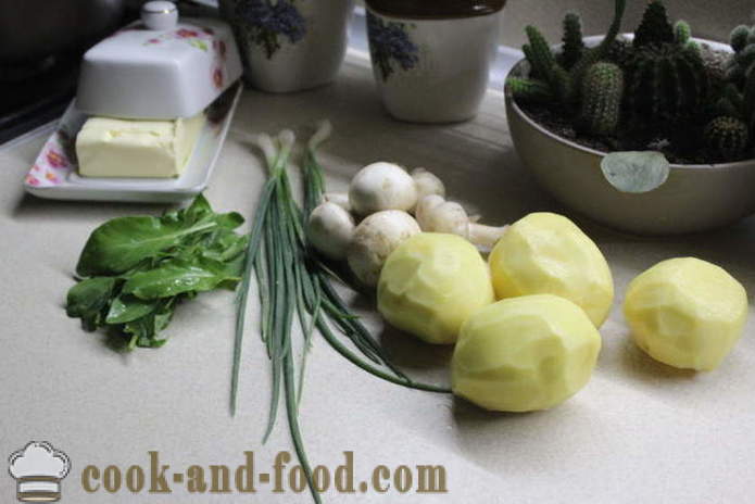 Cazuela de patatas crudas con setas y acedera - cómo hacer una cazuela de patatas con setas, un paso a paso de la receta fotos