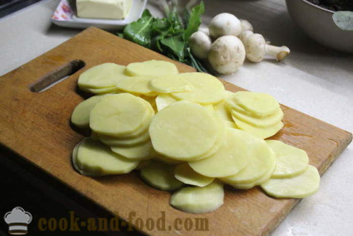 Cazuela de patatas crudas con setas y acedera - cómo hacer una cazuela de patatas con setas, un paso a paso de la receta fotos