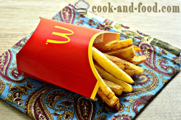 Patatas fritas en McDonalds - Cómo cocinar las patatas fritas en la sartén, un paso a paso de la receta fotos