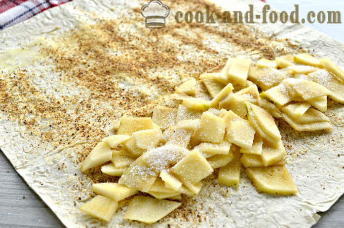 Strudel de manzana Lavash - cómo cocinar strudel de pita en el horno, con un paso a paso las fotos de la receta