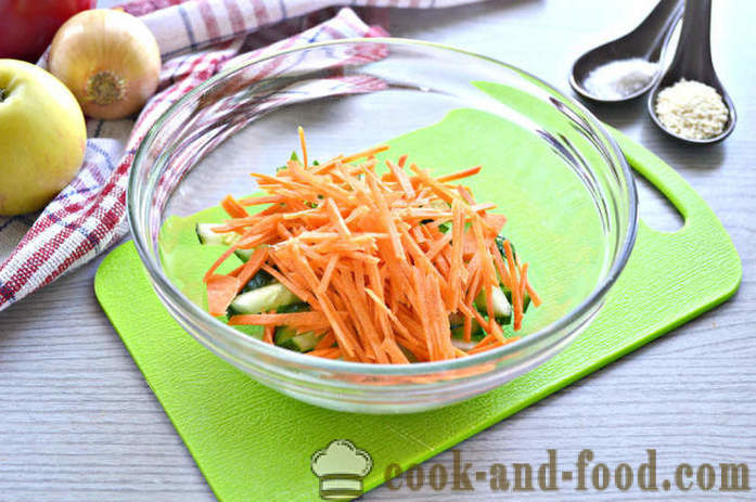 Ensalada de verduras frescas con sésamo - cómo hacer una ensalada con semillas de sésamo y verduras, con un paso a paso las fotos de la receta