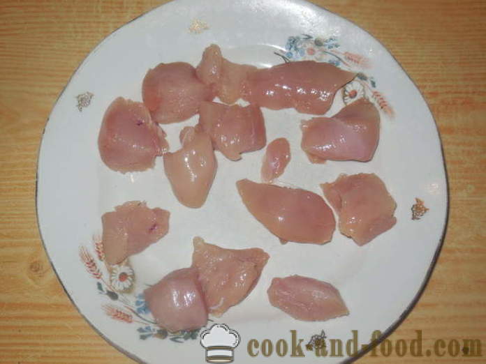De pollo en hojaldre en el horno en los pinchos - cómo cocinar un pollo en los pinchos, un paso a paso de la receta fotos