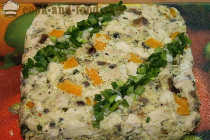 Terrina de pollo con verduras - Cómo cocinar paté de pollo en el horno, con un paso a paso de la receta fotos