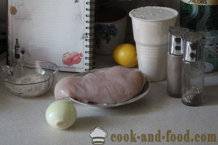Albóndigas de carne de pollo picada con arroz y salsa de crema agria - cómo cocinar albóndigas de pollo y arroz picada, con un paso a paso las fotos de la receta
