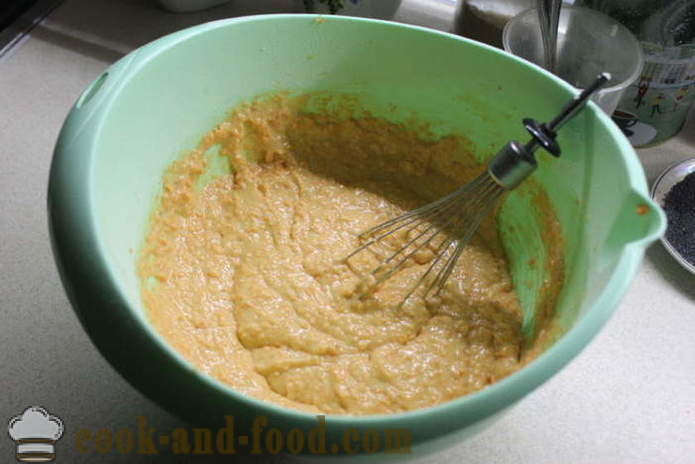 Torta sencilla con las zanahorias y semillas de amapola - cómo hacer un pastel de zanahoria en el horno, con un paso a paso las fotos de la receta