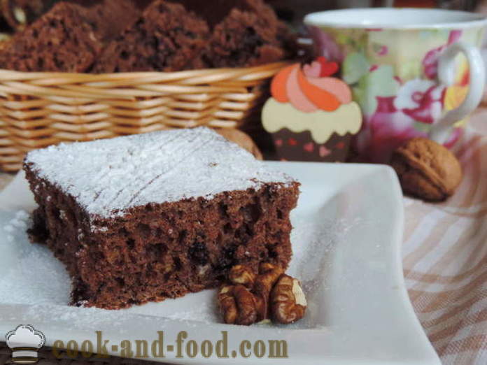Pastel de arándanos con nueces - ¿Cómo hacer pastel de arándanos con frutos secos y cacao, con un paso a paso las fotos de la receta