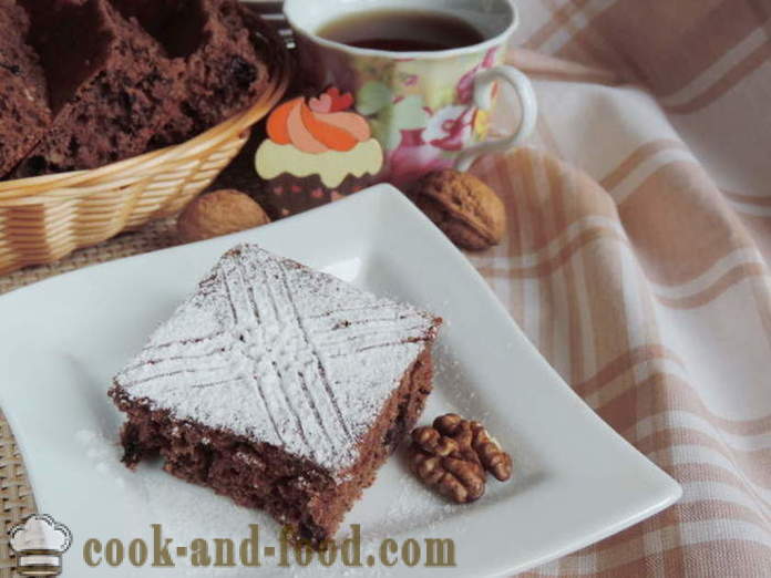 Pastel de arándanos con nueces - ¿Cómo hacer pastel de arándanos con frutos secos y cacao, con un paso a paso las fotos de la receta