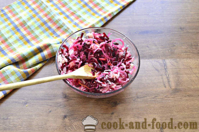 Ensalada de remolacha sin carne con chucrut - cómo cocinar ensalada de remolacha con repollo en vinagre, un paso a paso de la receta fotos
