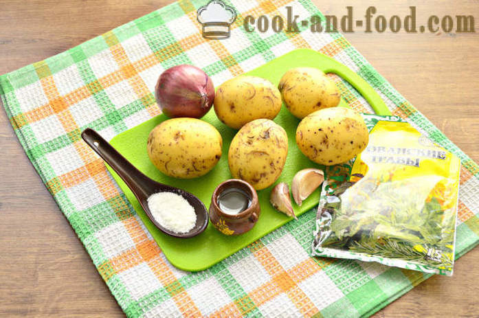Rodajas de patata cocida al horno en el horno - rodajas de patata horneados como con corteza crujiente, con un paso a paso fotos de la receta