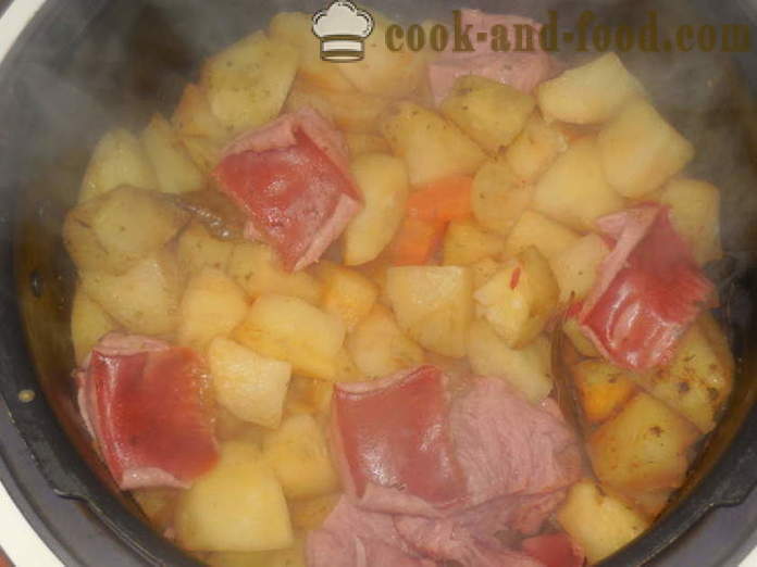 Solyanka con salchichas y patatas en multivarka - cómo cocinar una deliciosa salchicha con papas, un paso a paso de la receta fotos