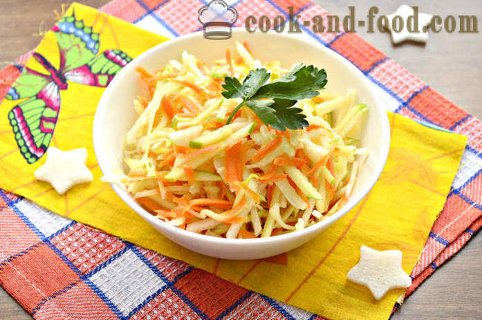 Ensalada de rábano daikon y zanahoria, manzana y col - cómo preparar una ensalada de rábano daikon y mantequilla, con un paso a paso las fotos de la receta