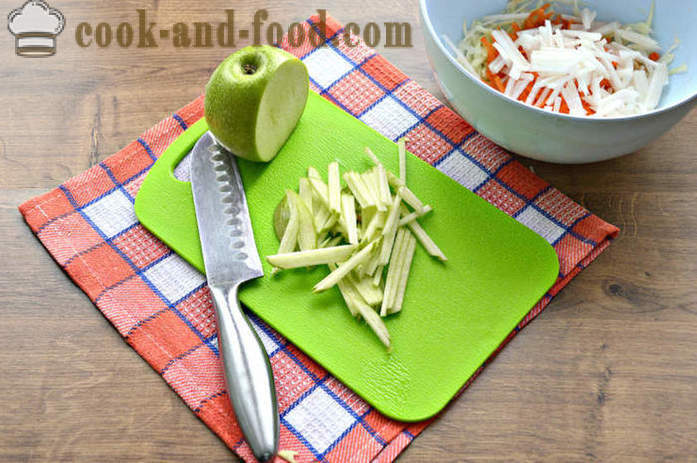 Ensalada de rábano daikon y zanahoria, manzana y col - cómo preparar una ensalada de rábano daikon y mantequilla, con un paso a paso las fotos de la receta