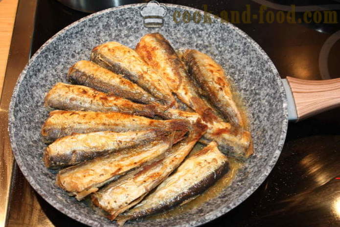 Arenque frito en harina - cómo cocinar el arenque frito en una sartén, un paso a paso de la receta fotos