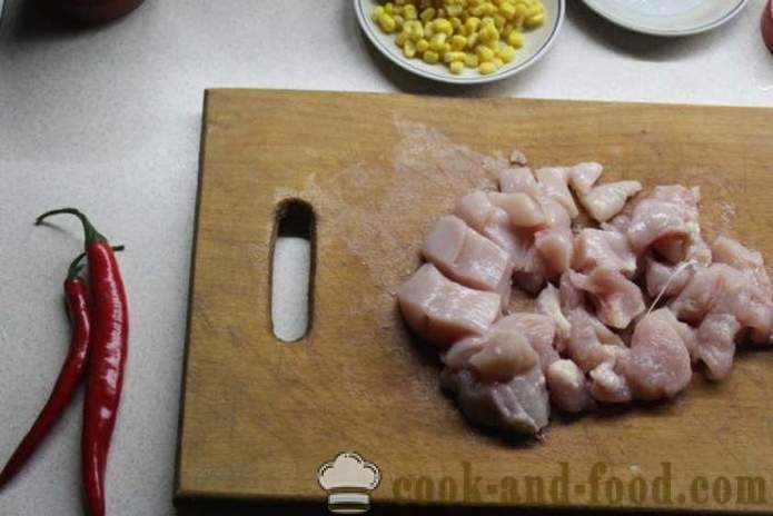 Pollo en salsa agridulce chino - cómo cocinar un pollo en chino, un paso a paso de la receta fotos