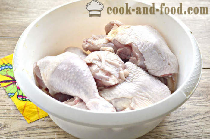 Los trozos de pollo en el horno - pollo al horno como en la mayonesa, un paso a paso de la receta fotos