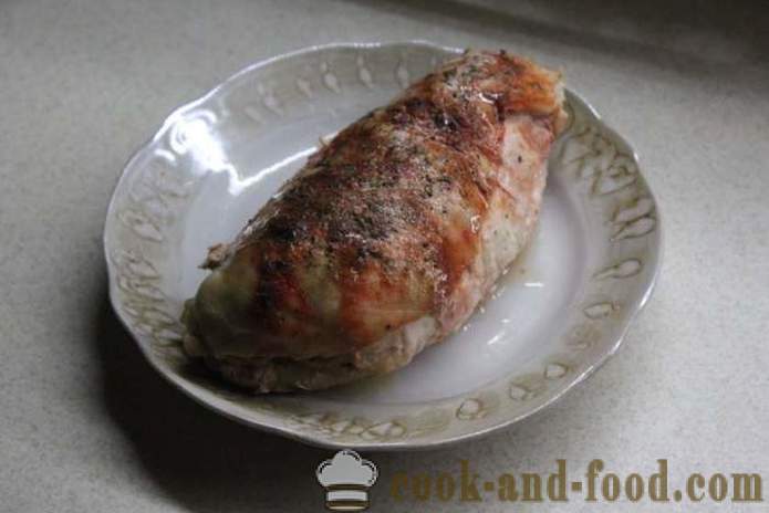 Rollo de pollo hecho en casa en papel - cómo hacer un rollo de pollo en casa, paso a paso las fotos de la receta