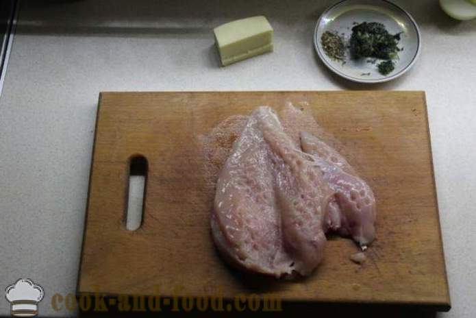 Rollo de queso de pechuga de pollo en el horno - cómo hacer un rollo de pollo en casa, paso a paso las fotos de la receta