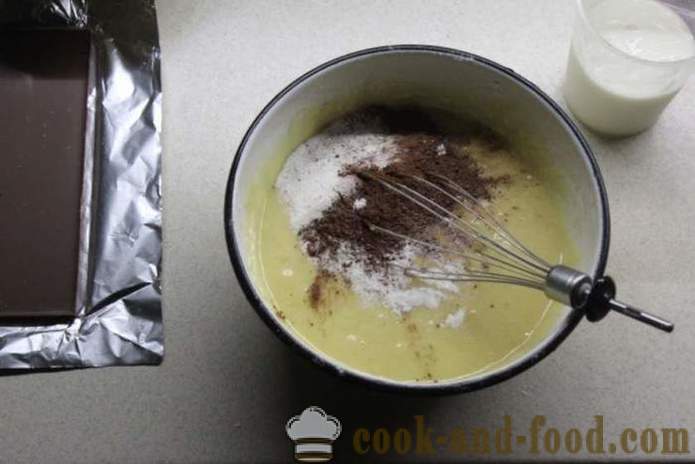 Muffins de arándanos con el chocolate en el kéfir - cómo cocinar tortas con el chocolate y los arándanos, con el paso a paso las fotos de la receta