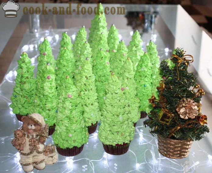 Tortas de la Navidad árboles de Navidad - cómo cocinar pasteles de Navidad árboles de Navidad en el paso a paso las fotos a casa de la receta