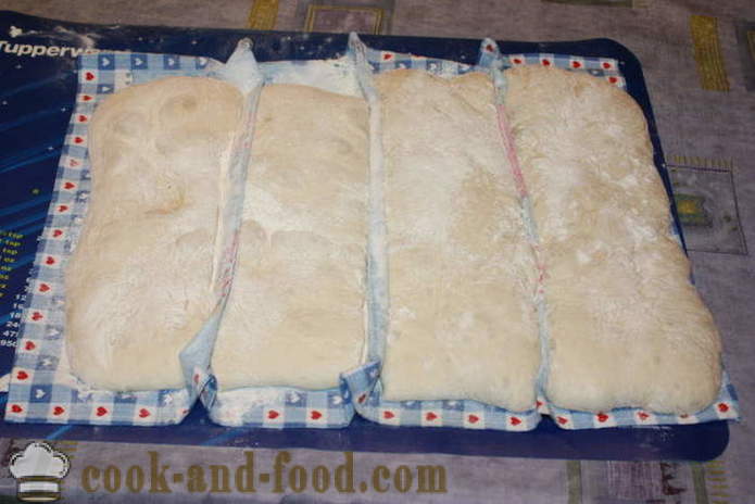 Chapata casa en el horno - a hornear pan ciabatta en casa, paso a paso las fotos de la receta